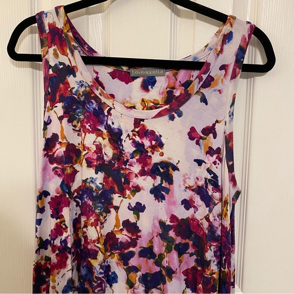Loveappella Stitch Fix Floral Print Jersey Knit Stretchy Tank Top Size XXL - Picture 2 of 6